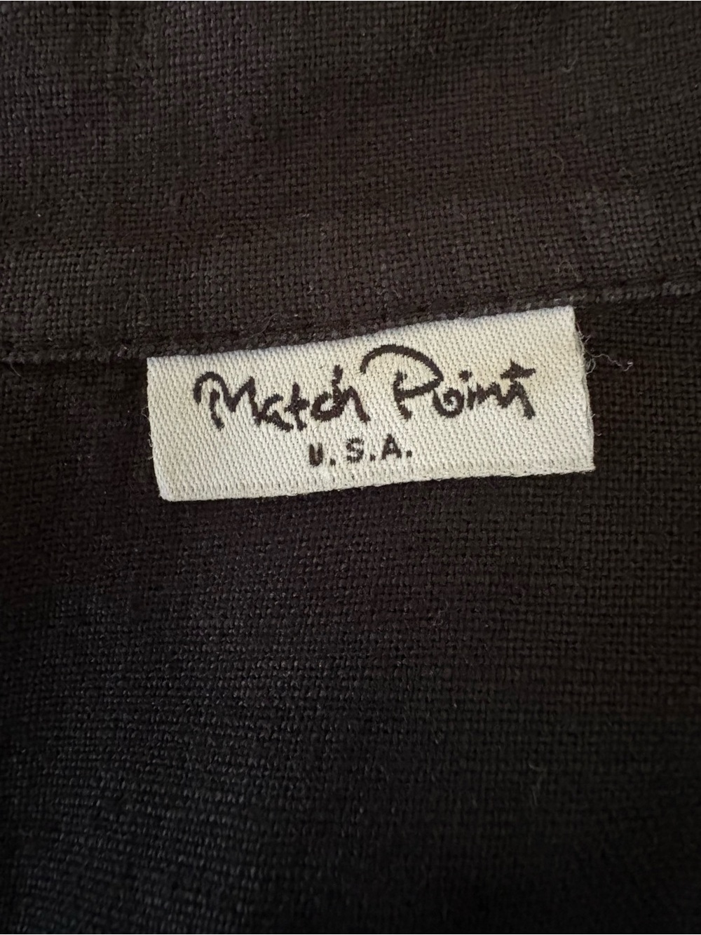 MatchPoint USA Black Linen Open Front Lagenlook Relaxed Jacket Sz L - Picture 5 of 10